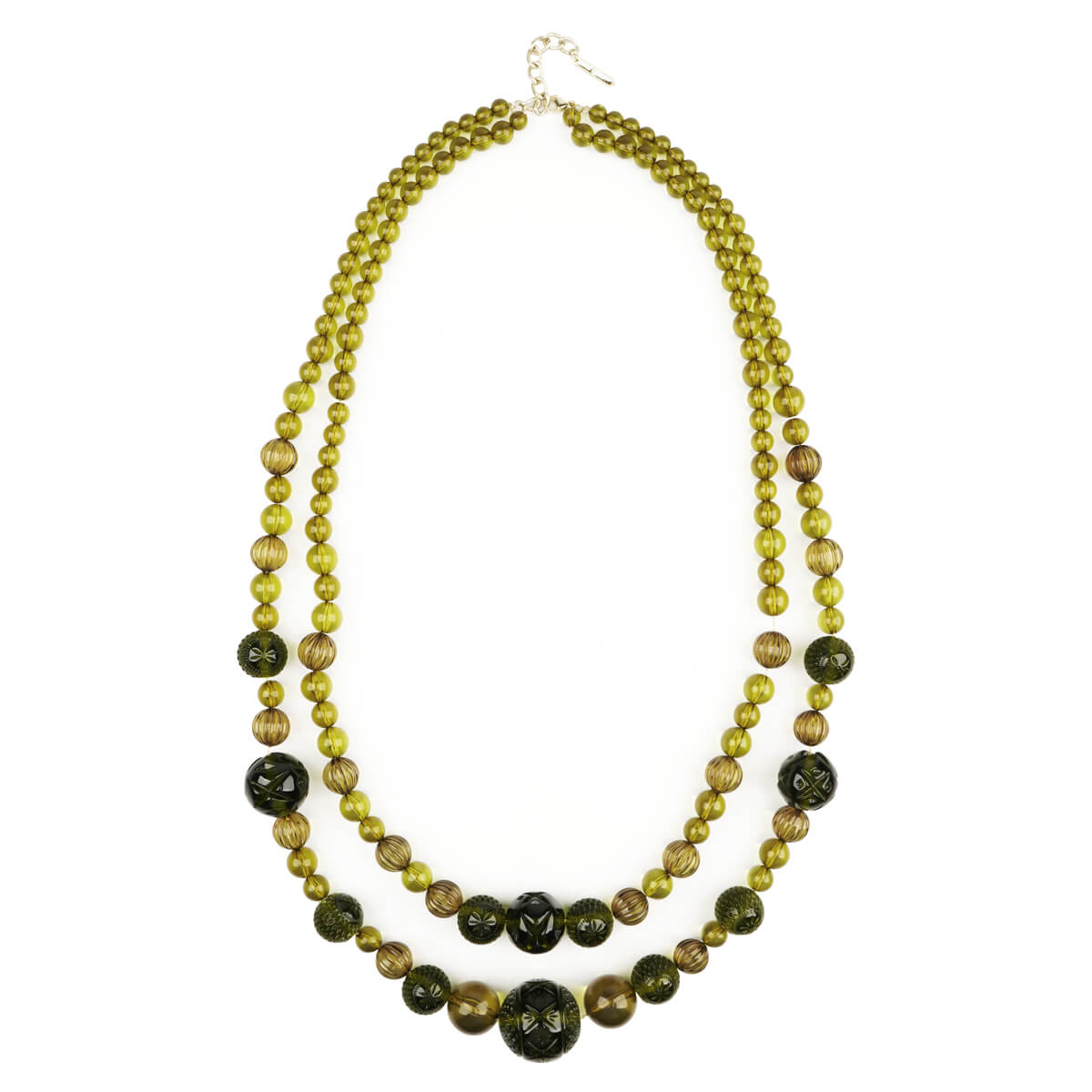 Beaded Layer Necklace Olive