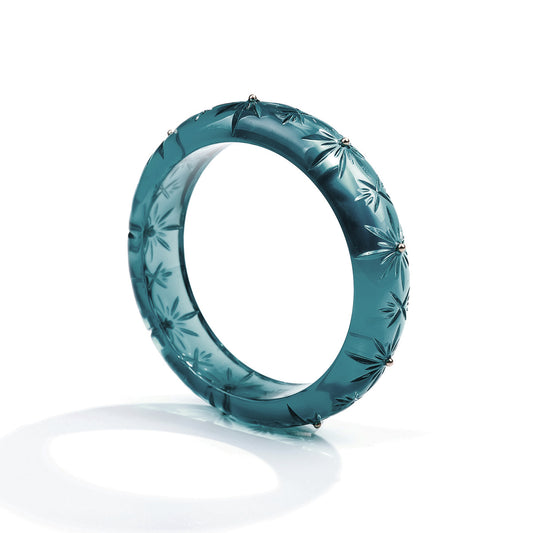 Studded Crystal Bangle Indigo