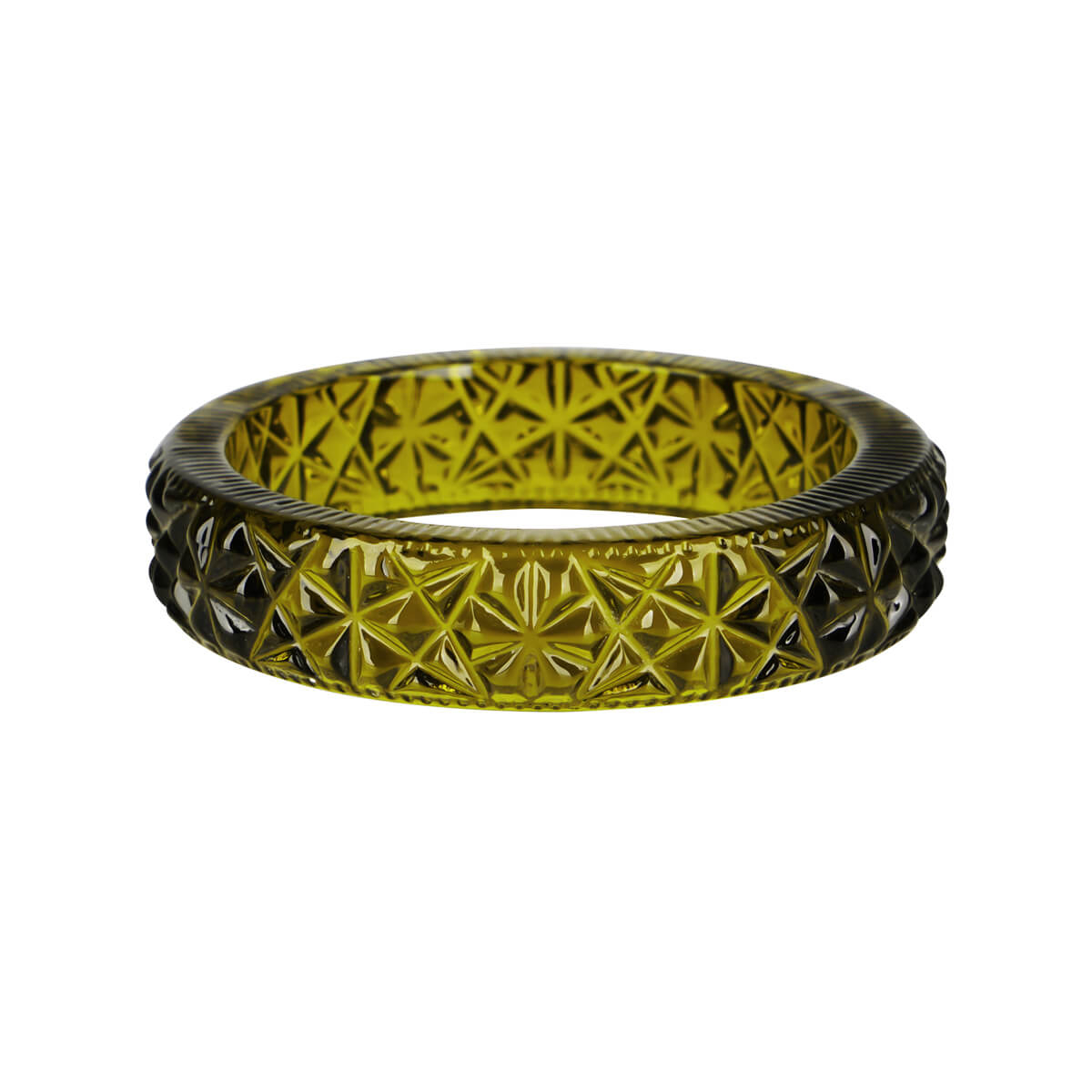 Faceted Bangle Olive
