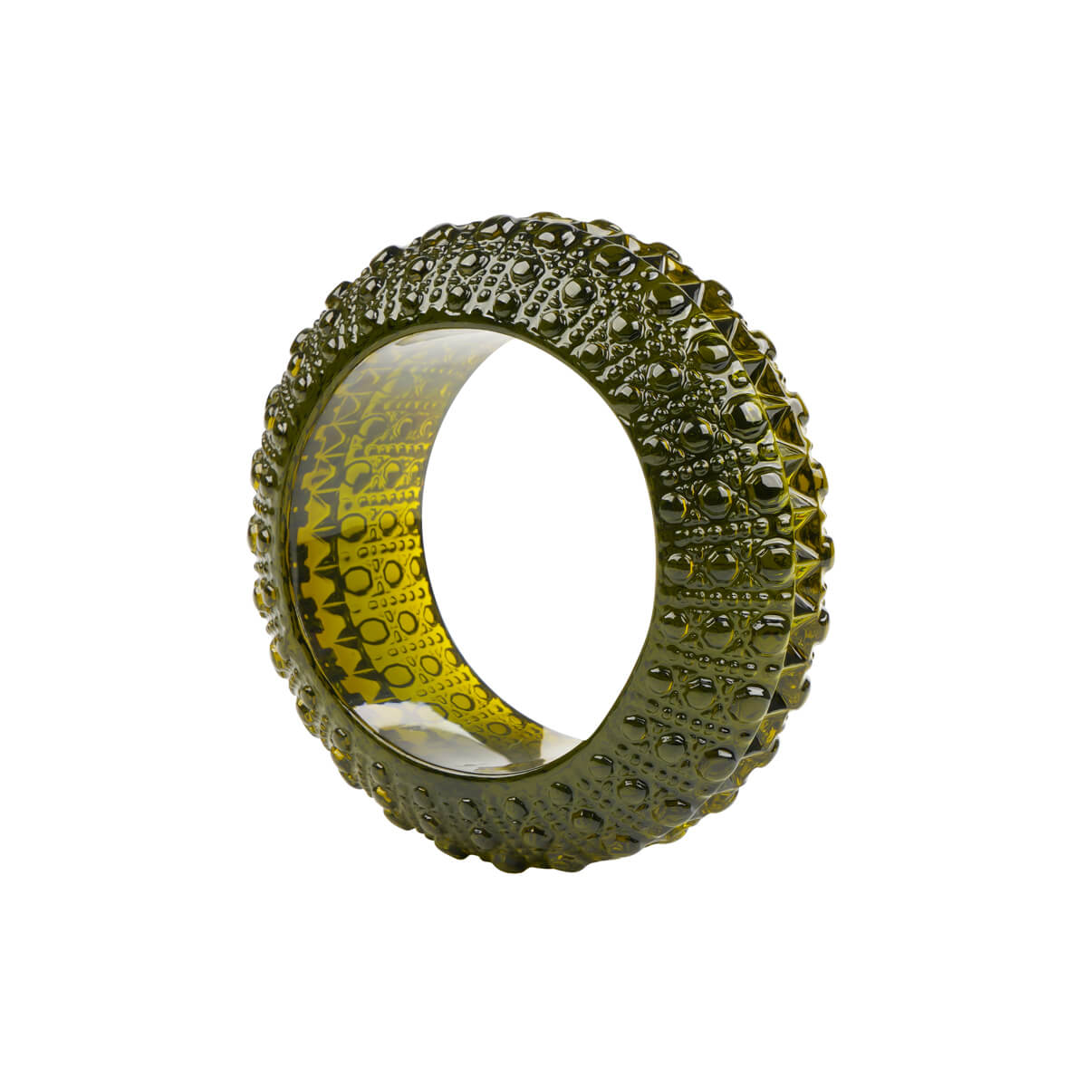 NEW IN Wide Bubble Bangle Olive
