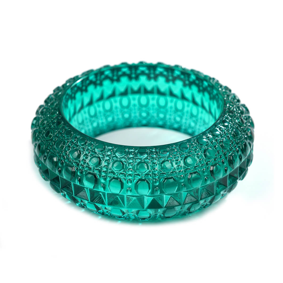 Wide Bubble Bangle Turquoise