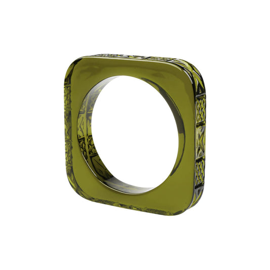 Slim Square Bangle Olive
