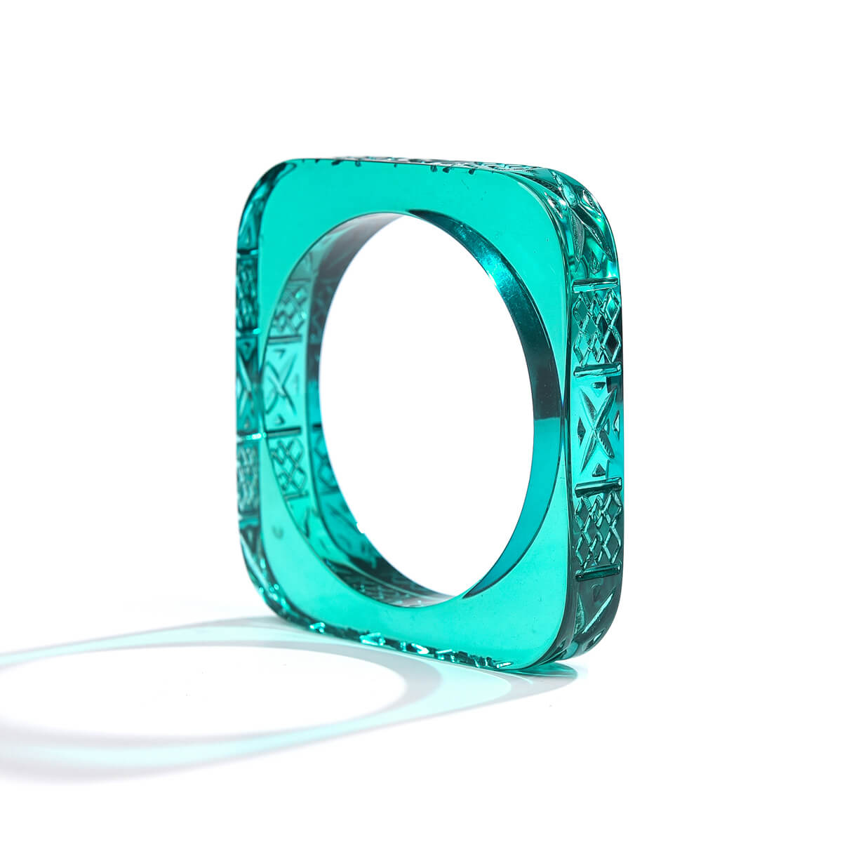 Slim Square Bangle Turquoise