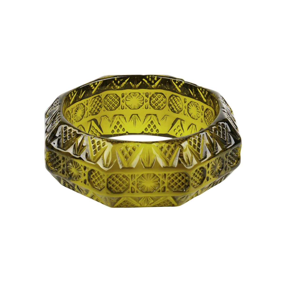 Etched Octagon Bangle Olive