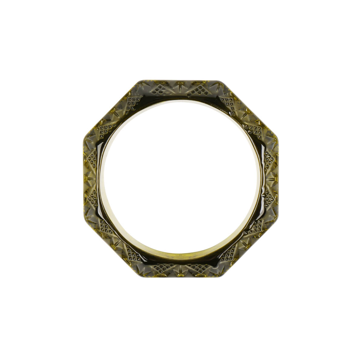 Etched Octagon Bangle Olive