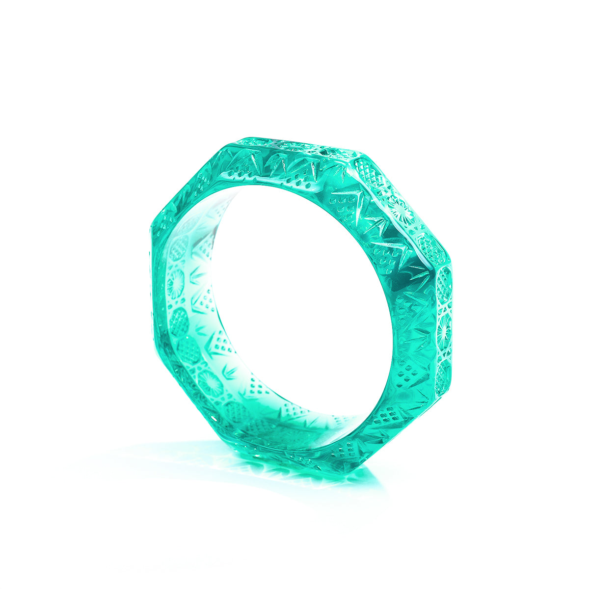 Etched Octagon Bangle Turquoise