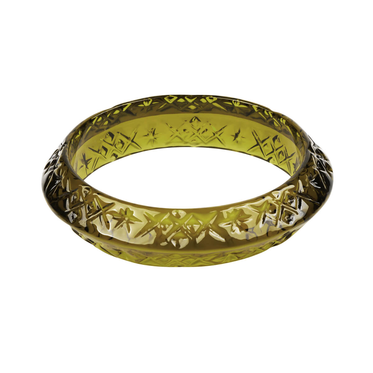 Round Edged Bangle Olive