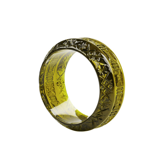 Wide Edged Bangle Olive
