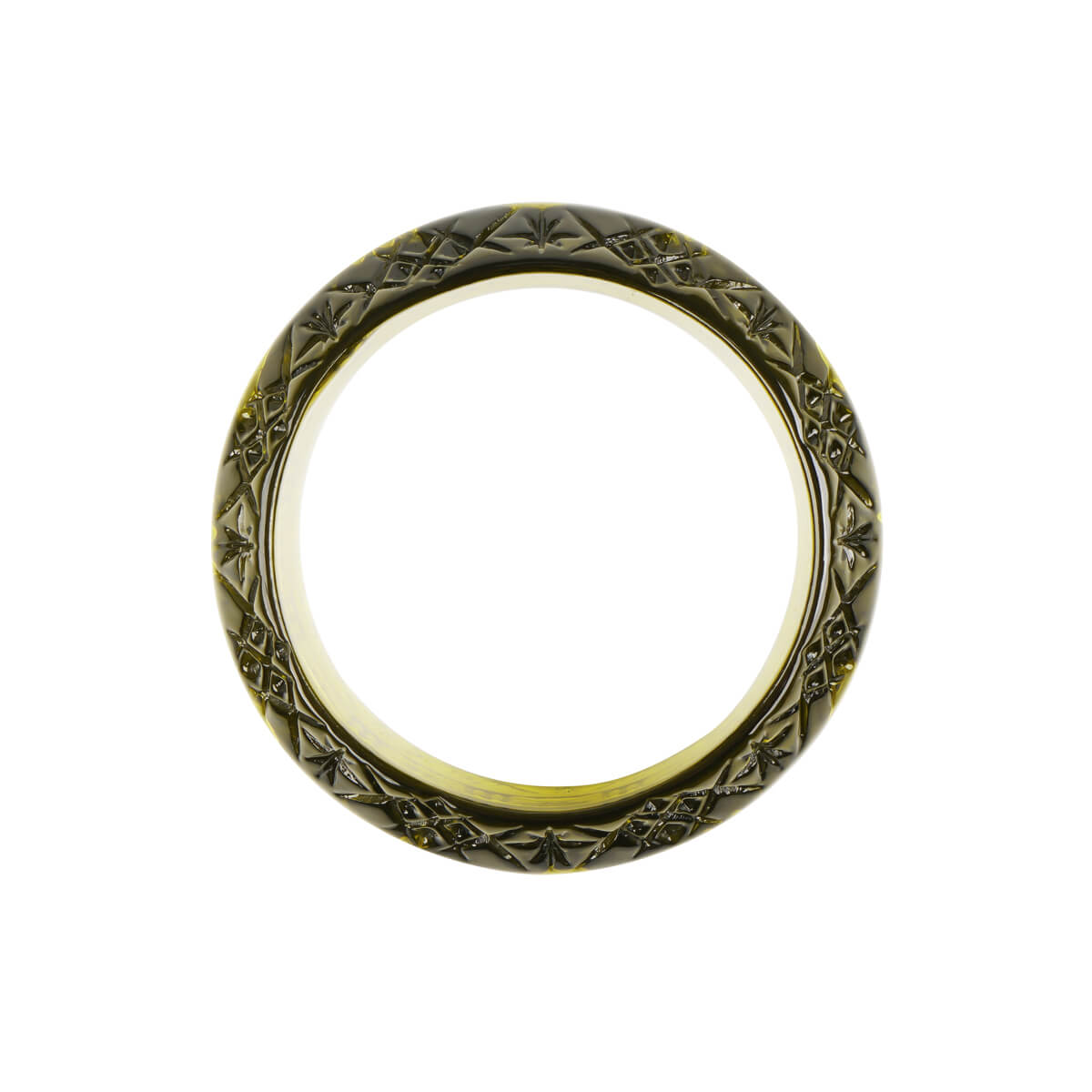 Wide Edged Bangle Olive