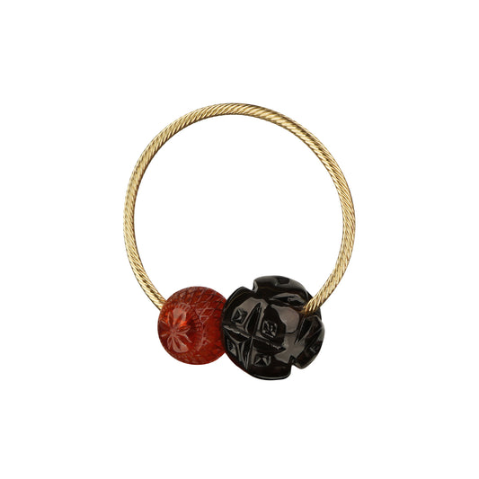 Dual Ball Cuff Amber & Black