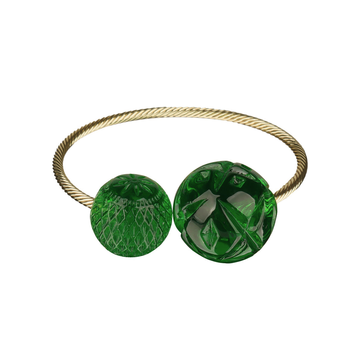Dual Ball Cuff Emerald Green