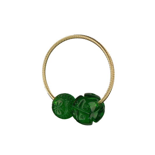 Dual Ball Cuff Emerald Green