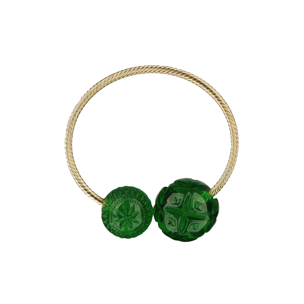 Dual Ball Cuff Emerald Green
