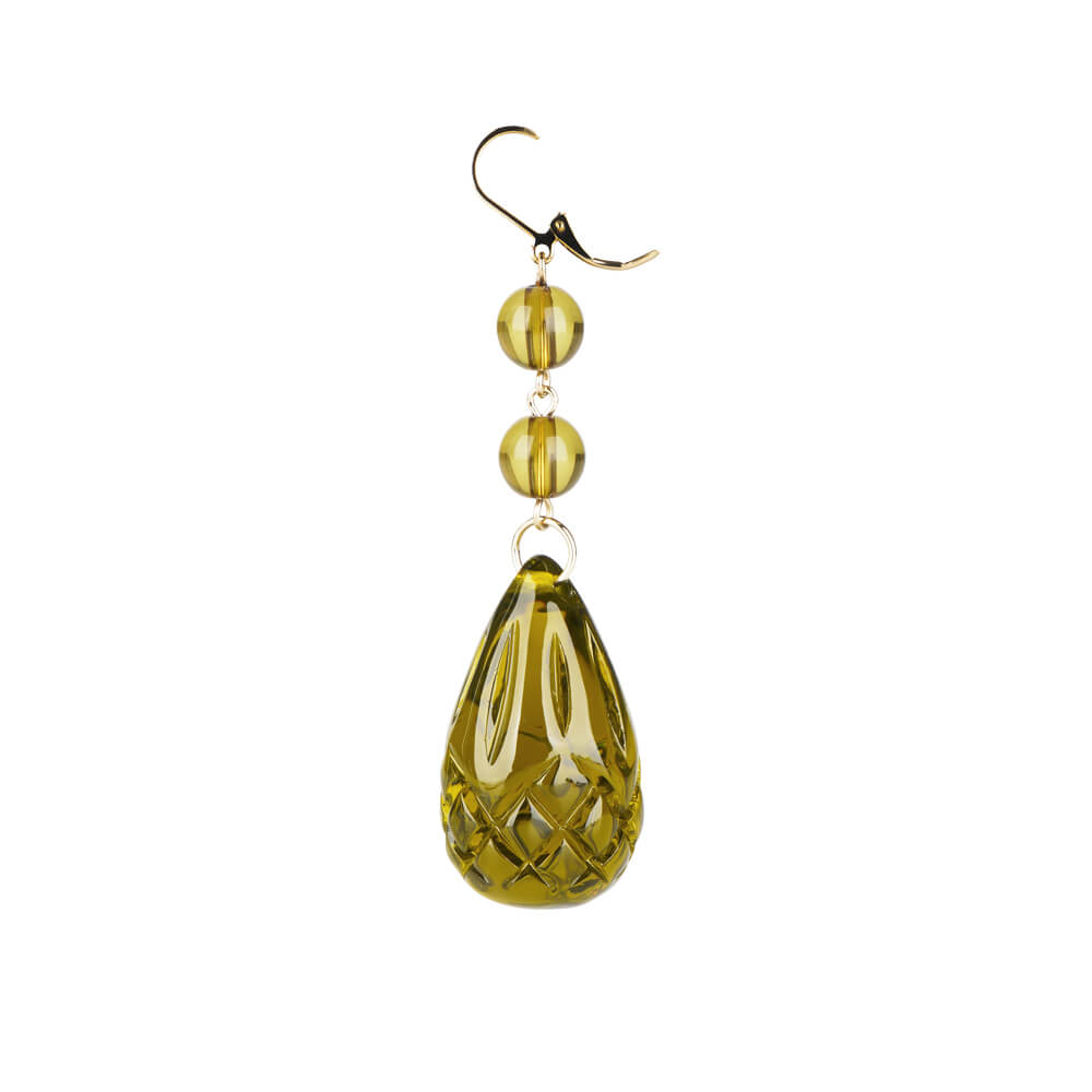 NEW IN Etched Teardrop Earrings Olive