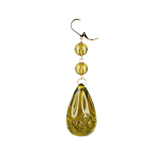 Etched Teardrop Earrings Olive