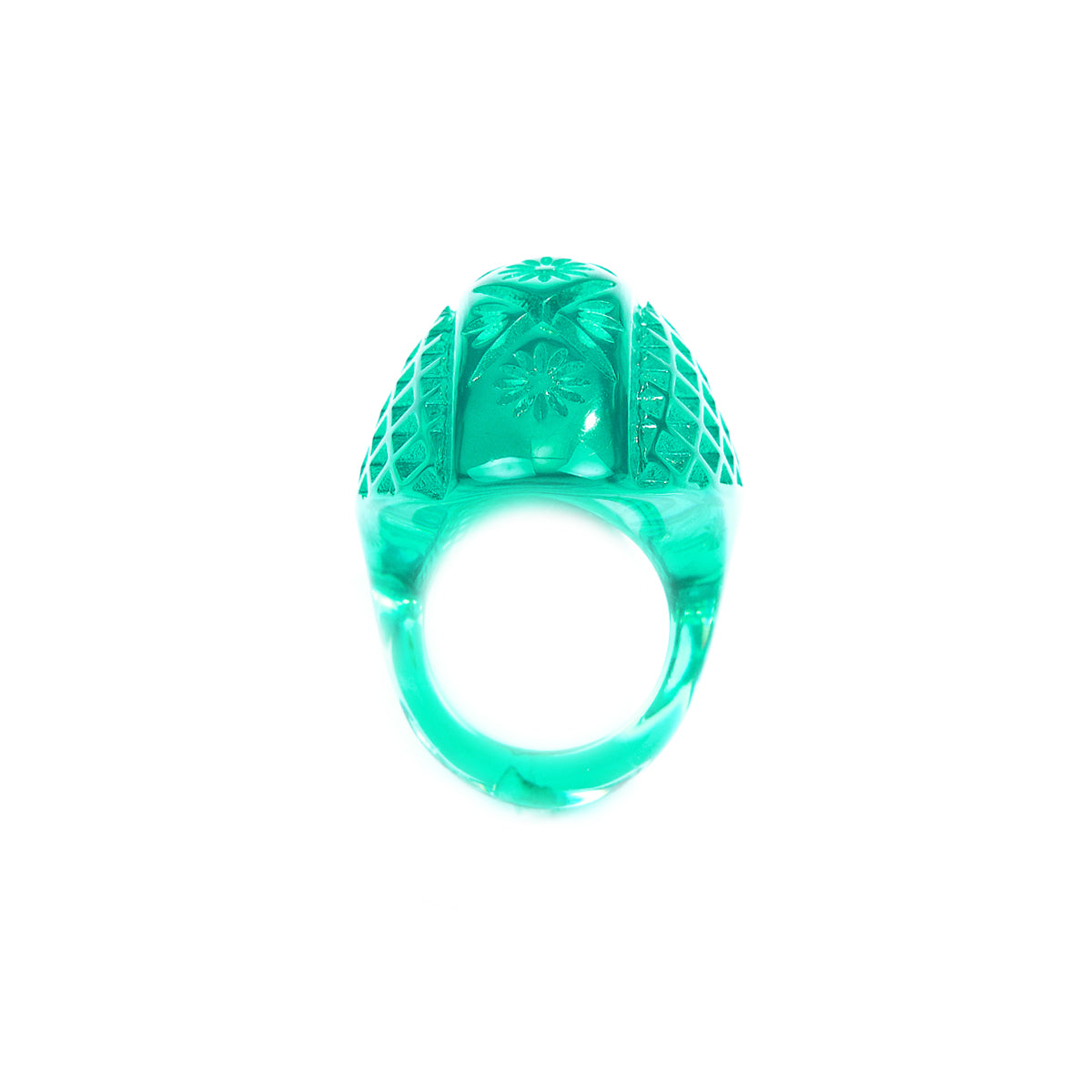 Etched Oval Ring Turquoise