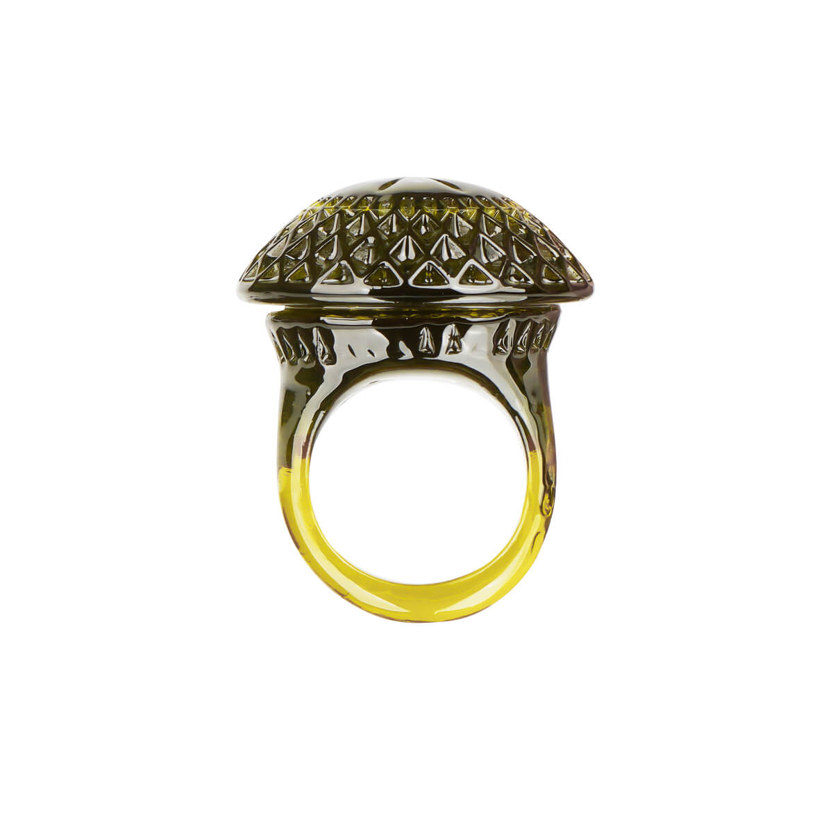 Etched Circle Ring Olive