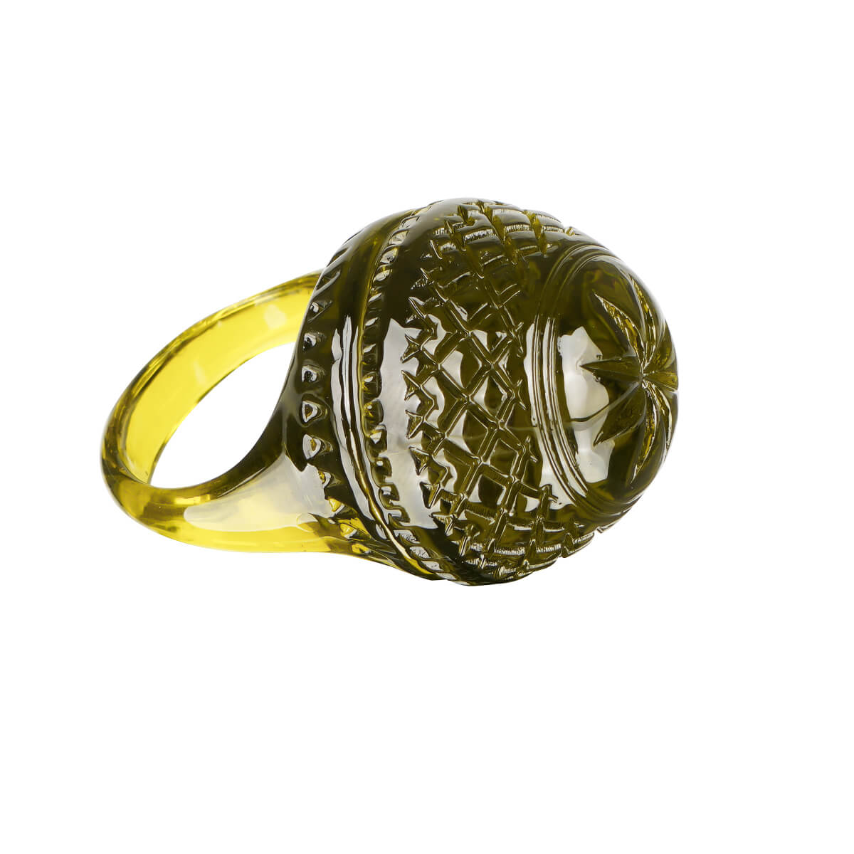 Etched Dome Ring Olive