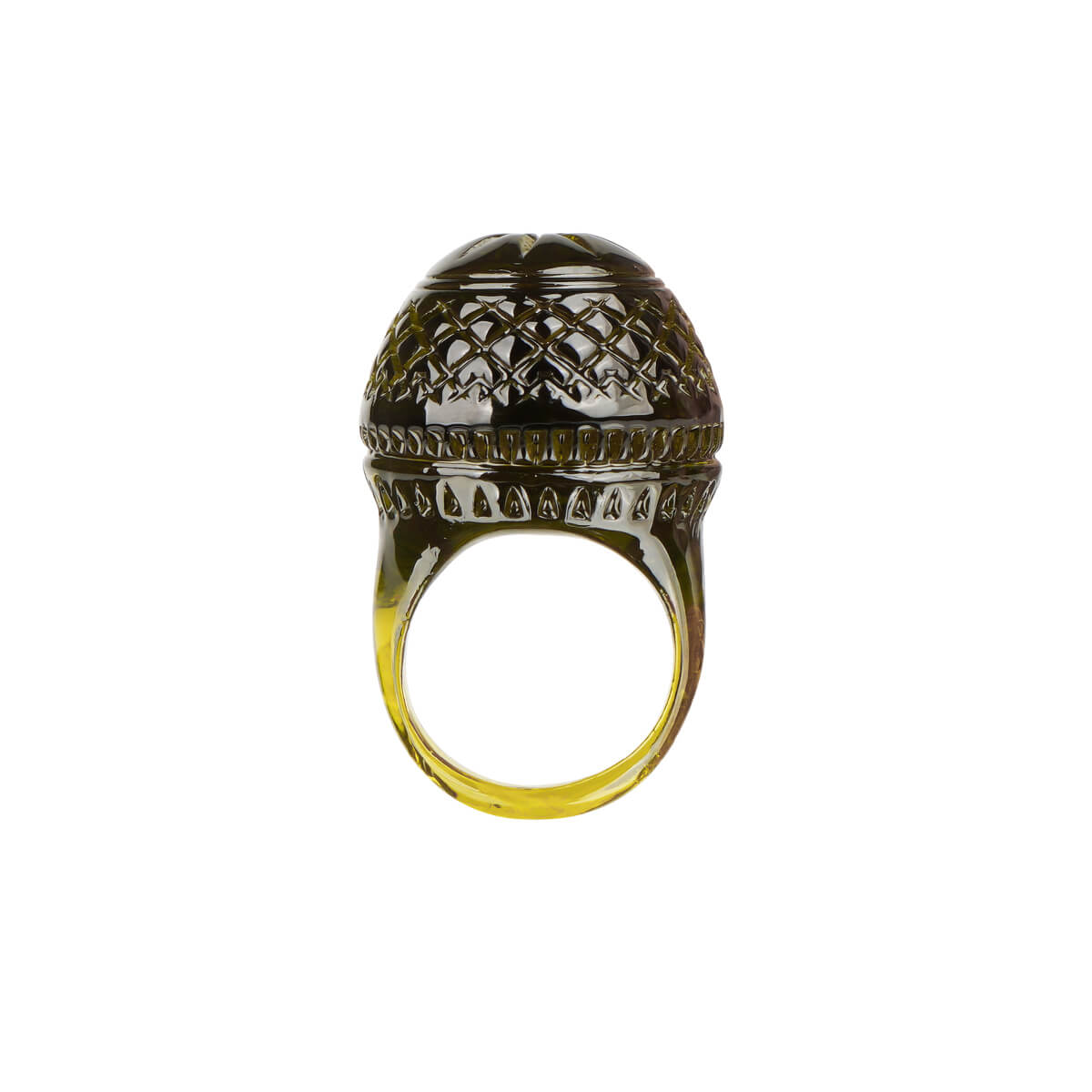 Etched Dome Ring Olive