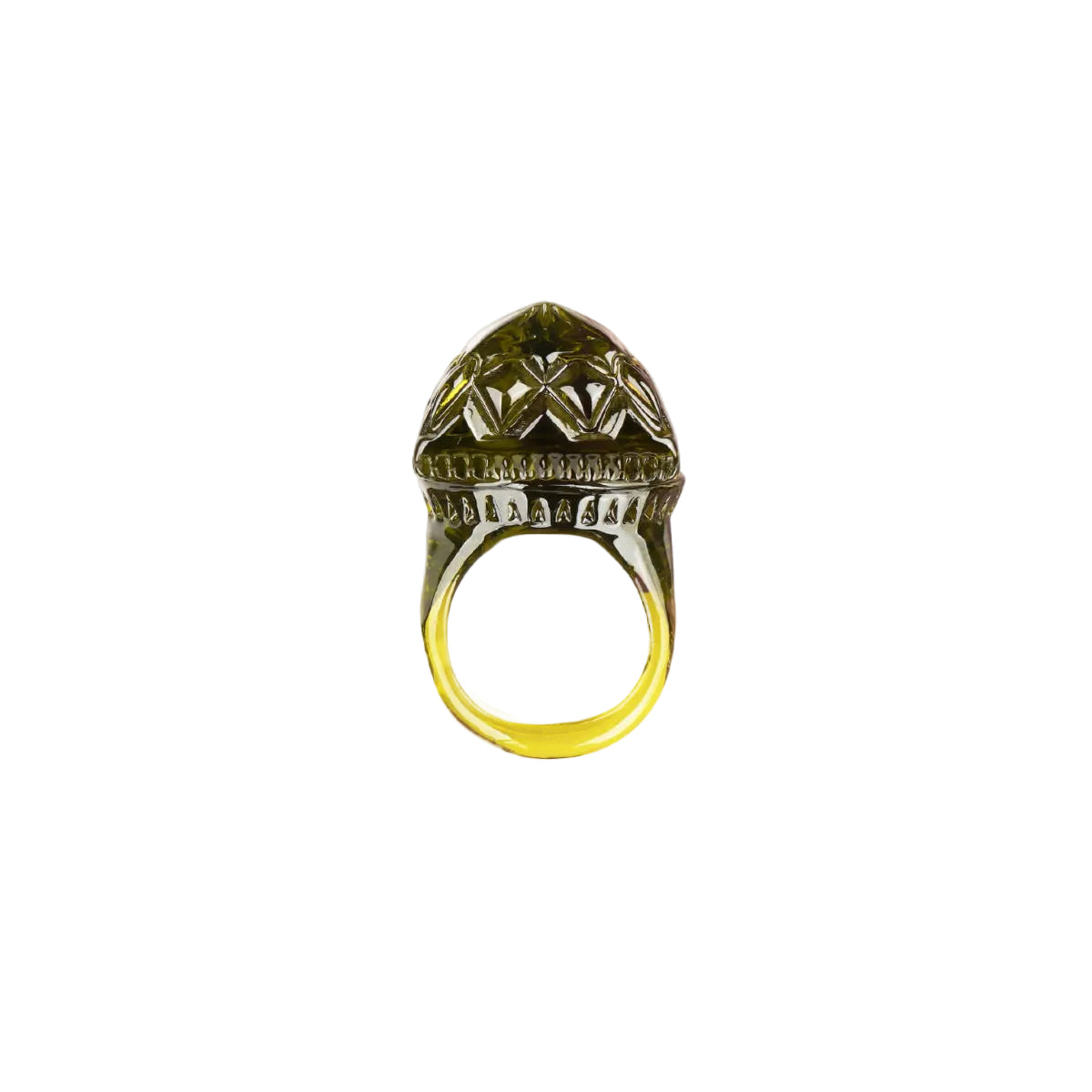 Carved Square Ring Olive