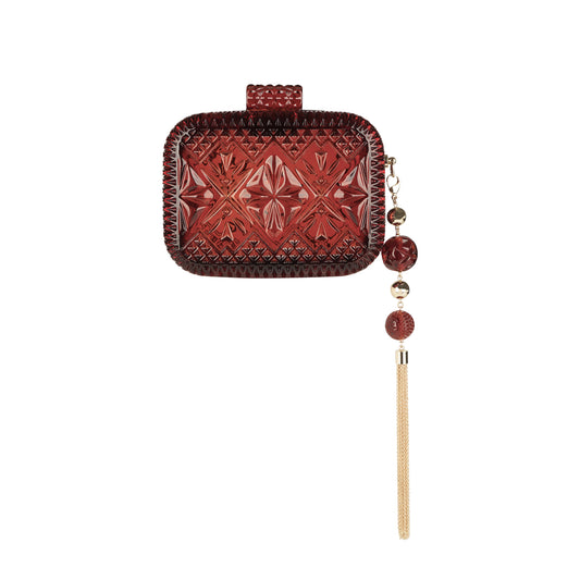 Hand Carved Clutch Amber