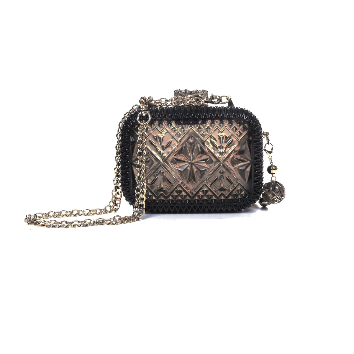 Hand Carved Clutch Dark Grey
