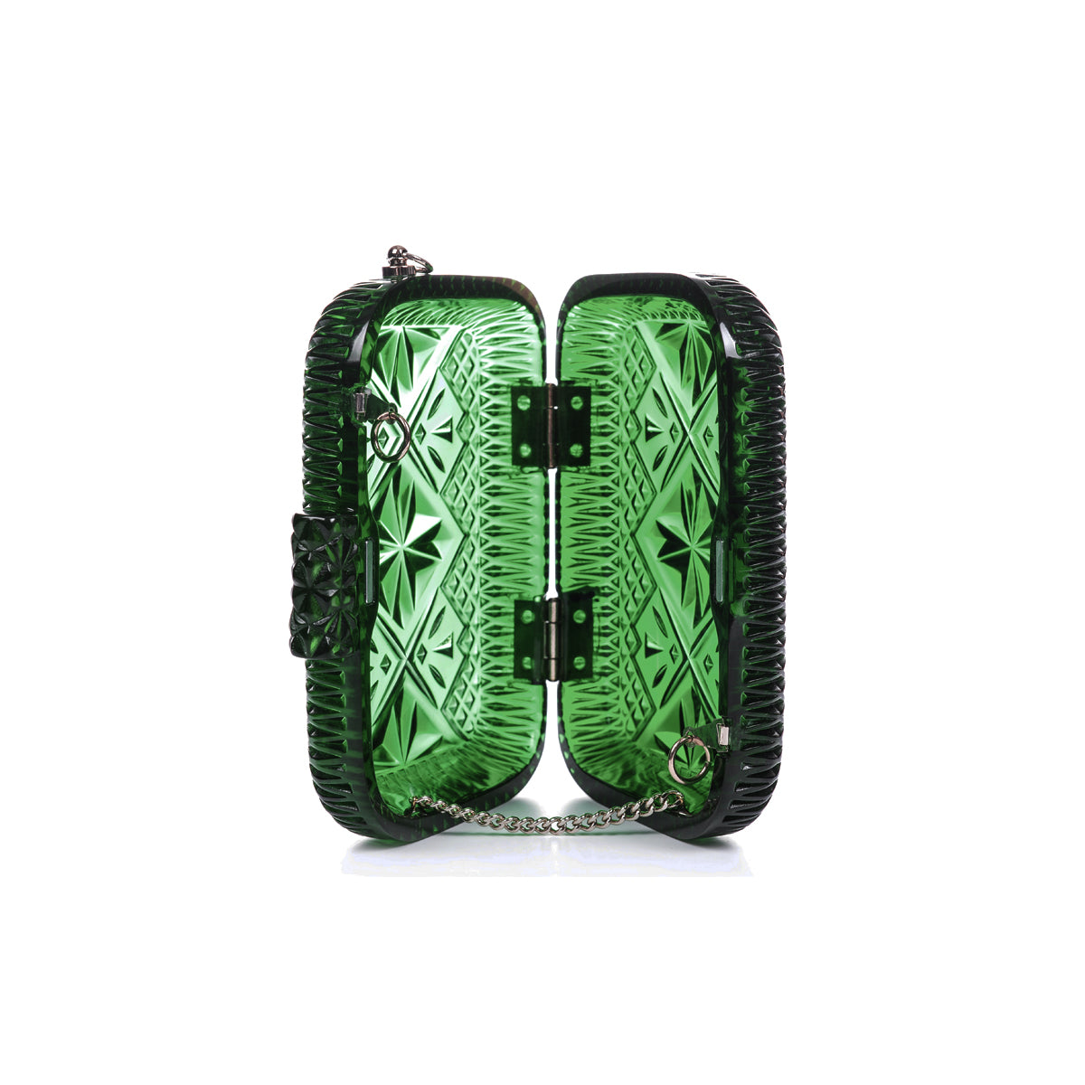 Hand Carved Clutch Green