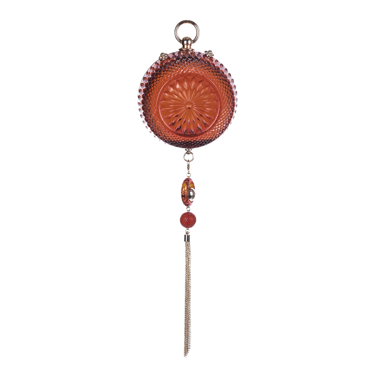Hand Carved Sphere Clutch Amber