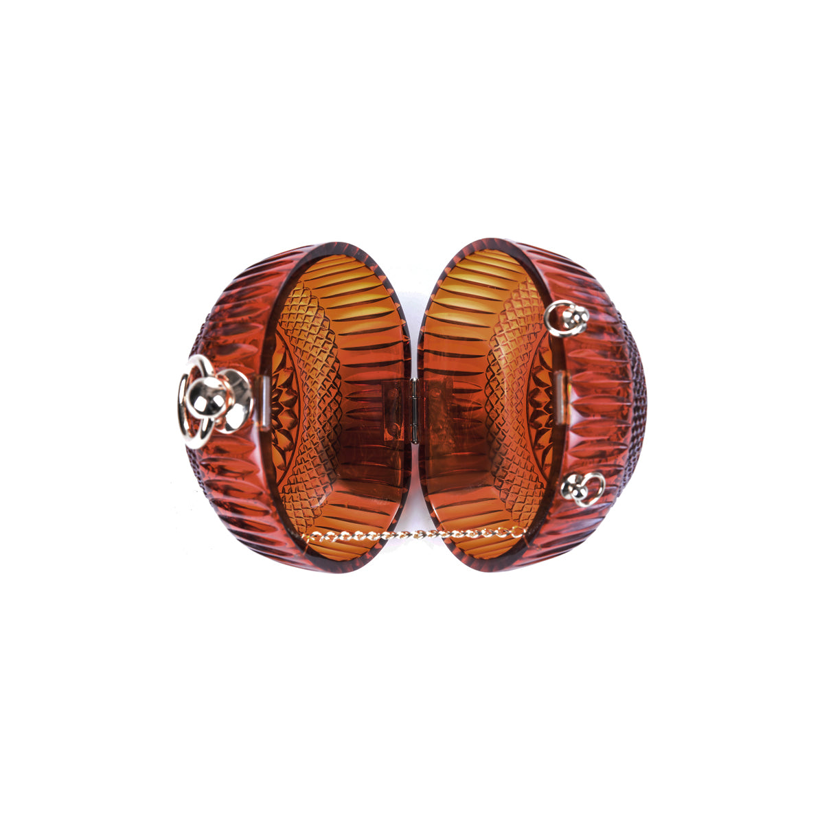 Hand Carved Sphere Clutch Amber