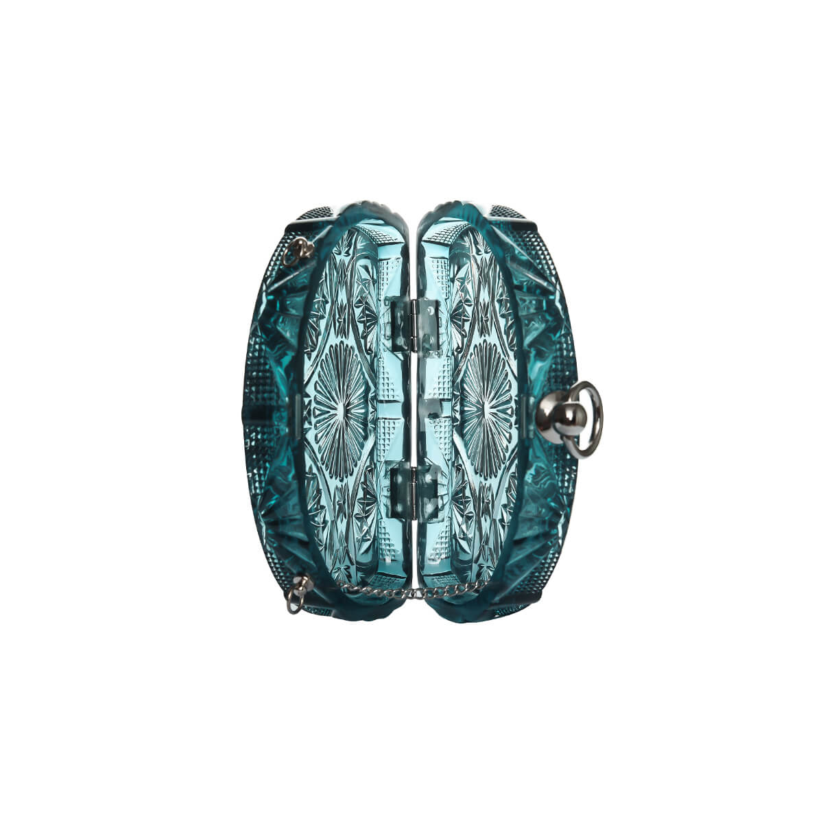 LAST FEW 50% OFF Hand Carved Fan Clutch Indigo