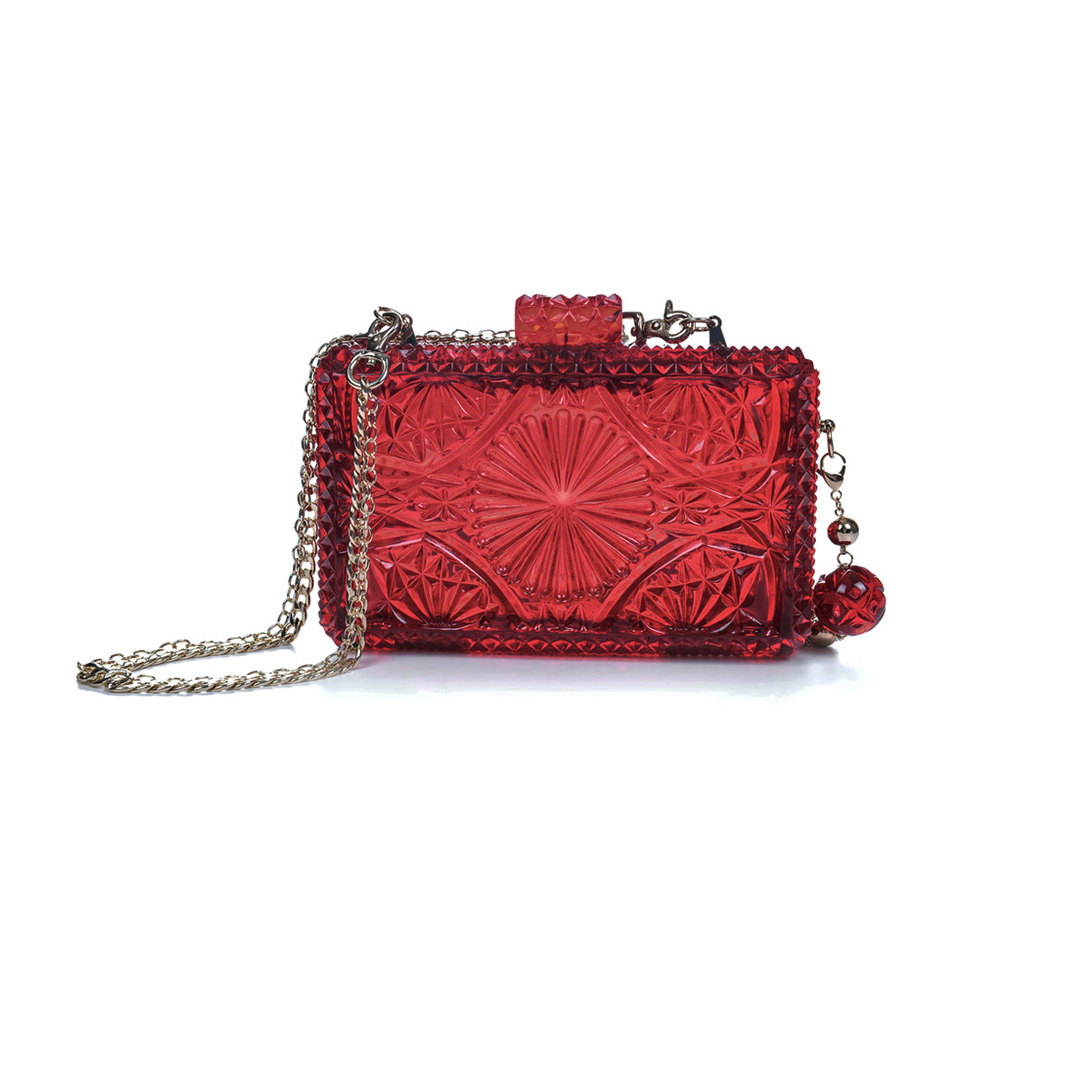 LAST FEW Hand Carved Rectangle Clutch Burgundy