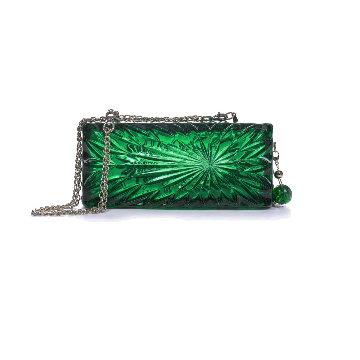 Long Rectangle Clutch Emerald Green