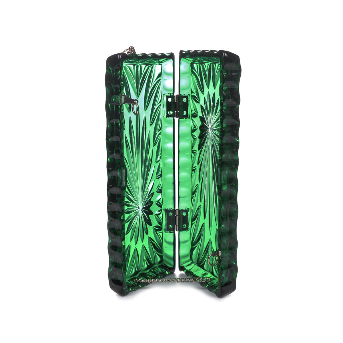 Long Rectangle Clutch Emerald Green