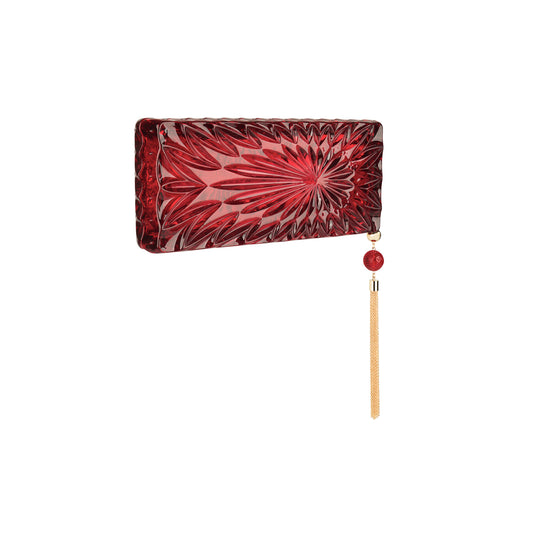 Long Rectangle Clutch Burgundy