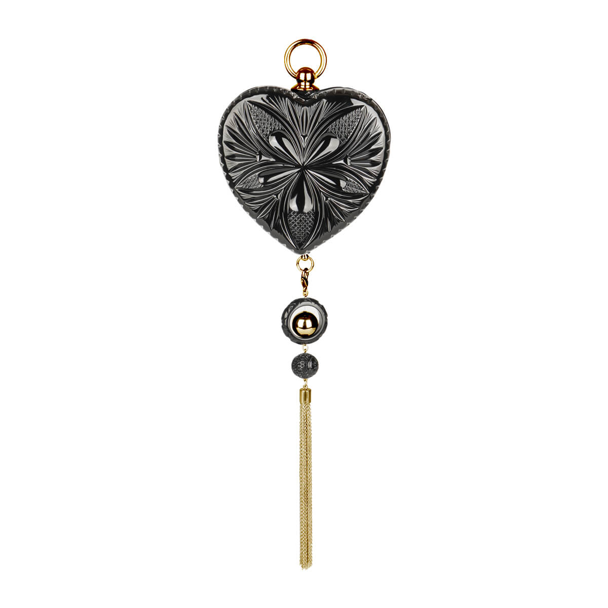 Amour Heart Clutch Black