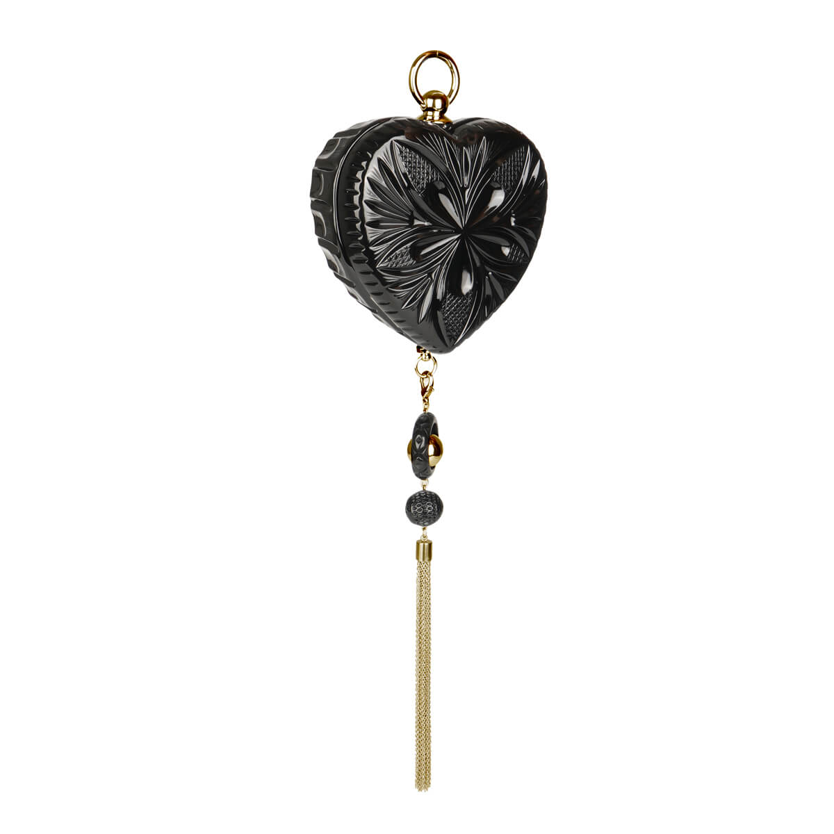 Amour Heart Clutch Black