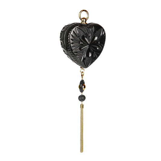 Amour Heart Clutch Black