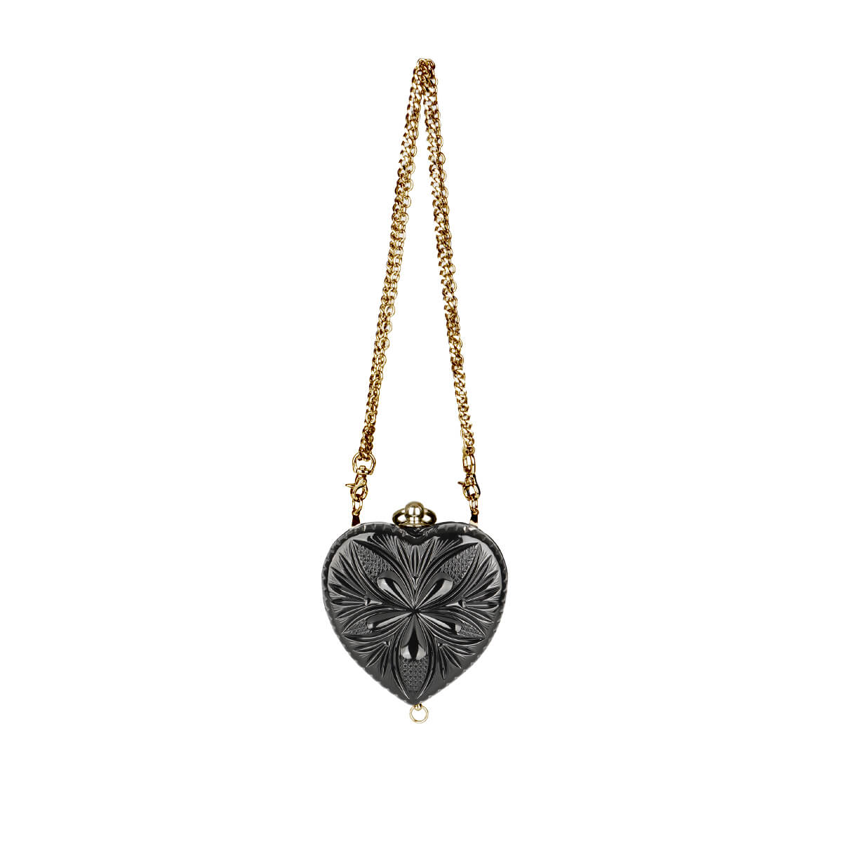 Amour Heart Clutch Black