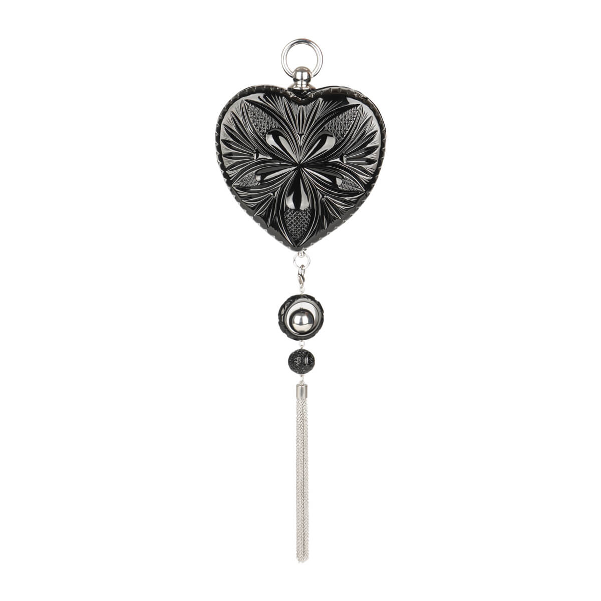 Amour Heart Clutch Black
