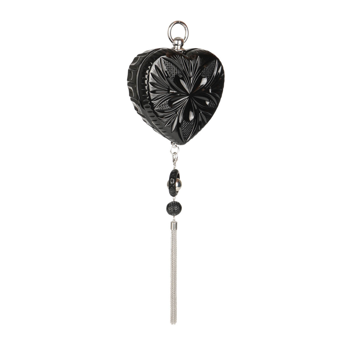 Amour Heart Clutch Black