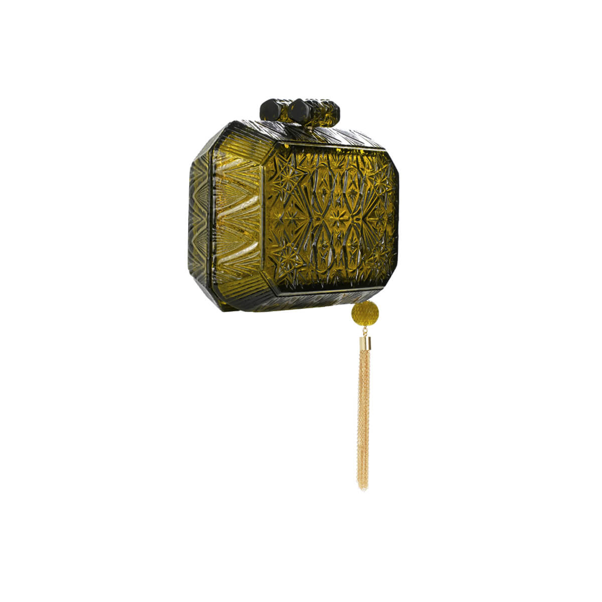 Wide Octagon Clutch Olive