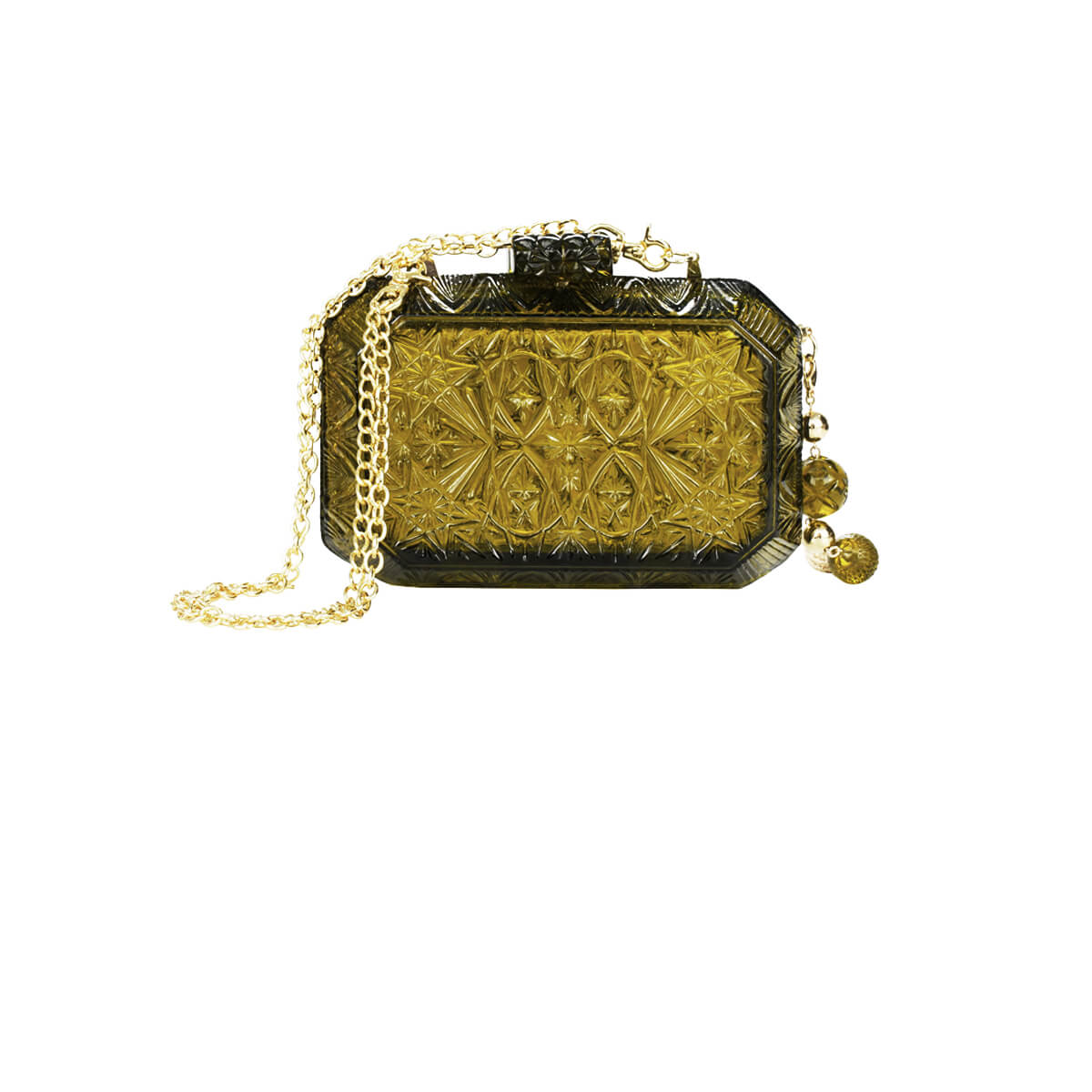 Wide Octagon Clutch Olive