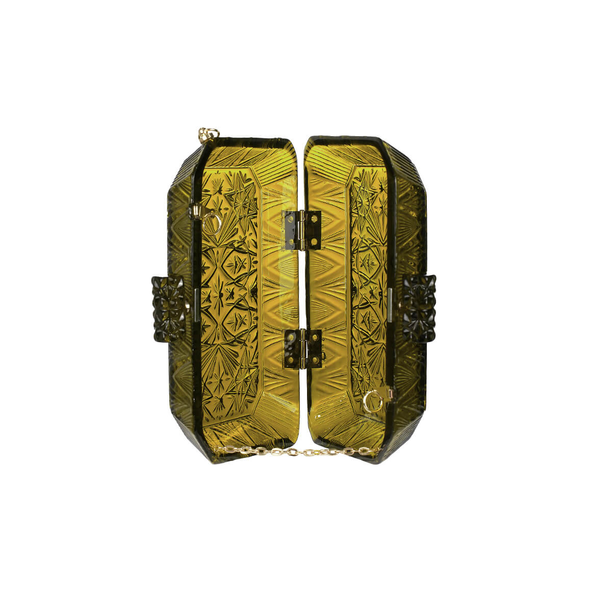 Wide Octagon Clutch Olive