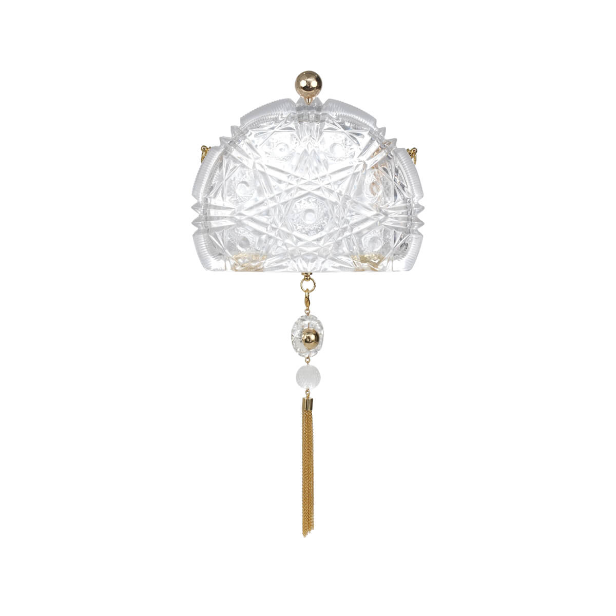 Edged Fan Clutch Vintage Clear