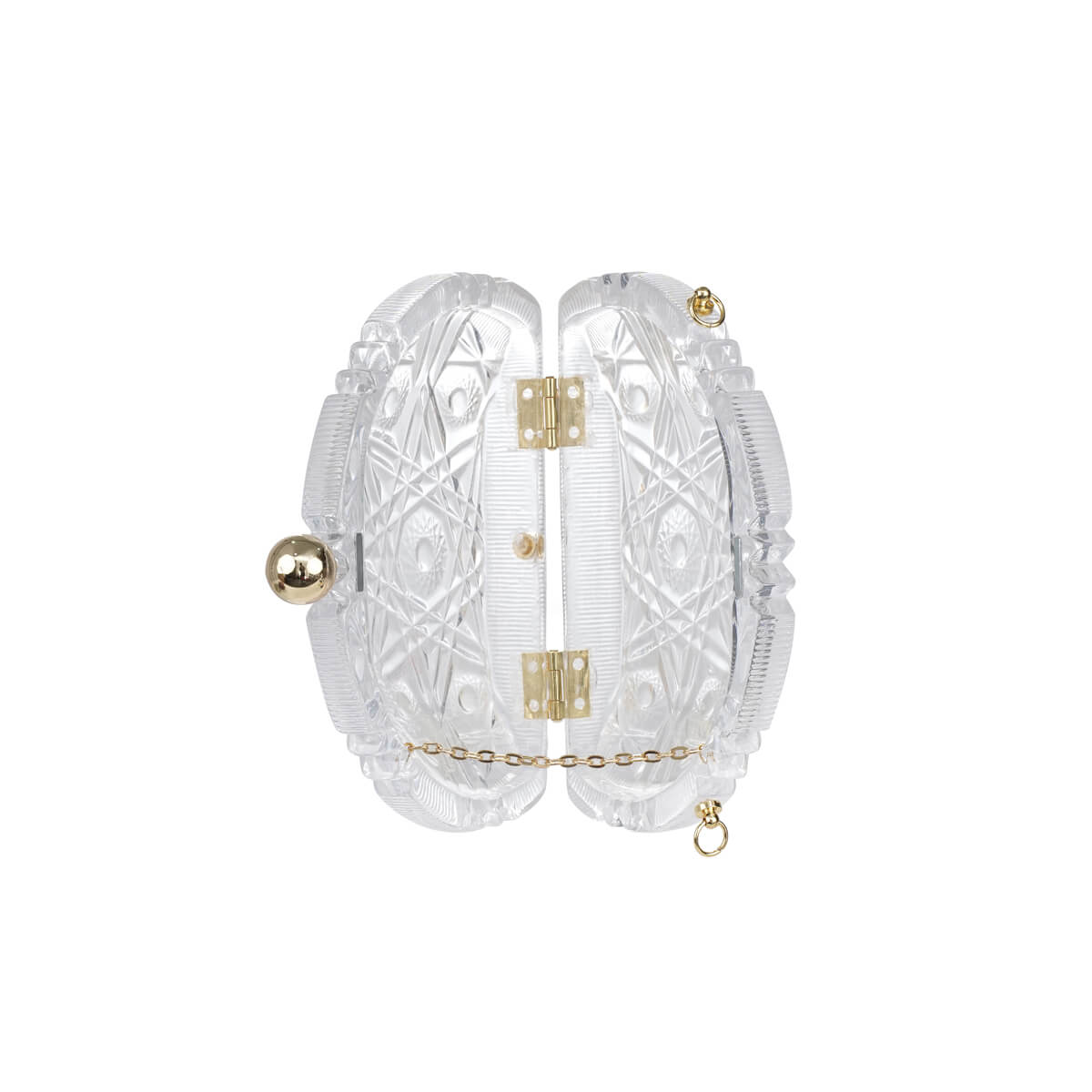 Edged Fan Clutch Vintage Clear