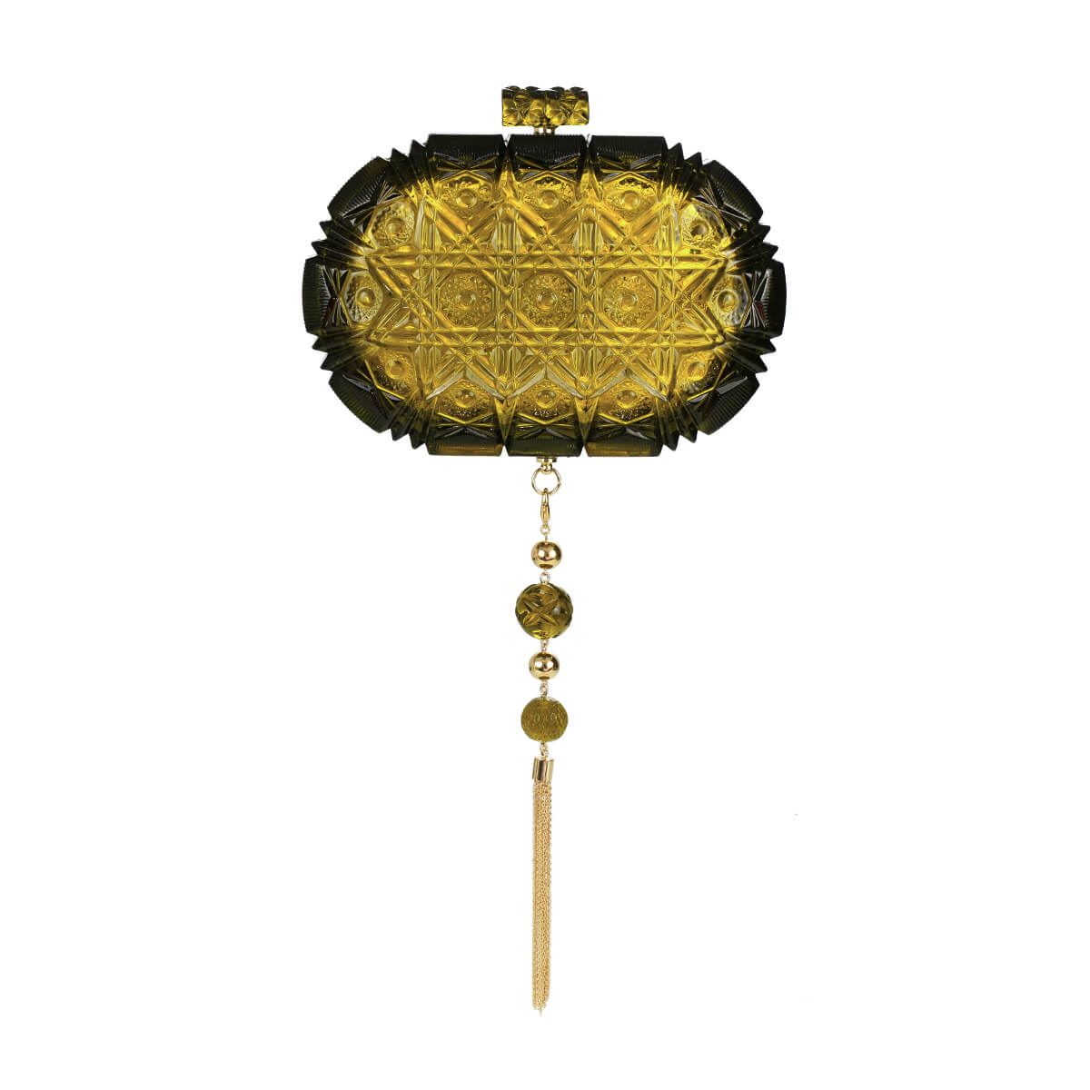 Edged Oval Clutch Olive