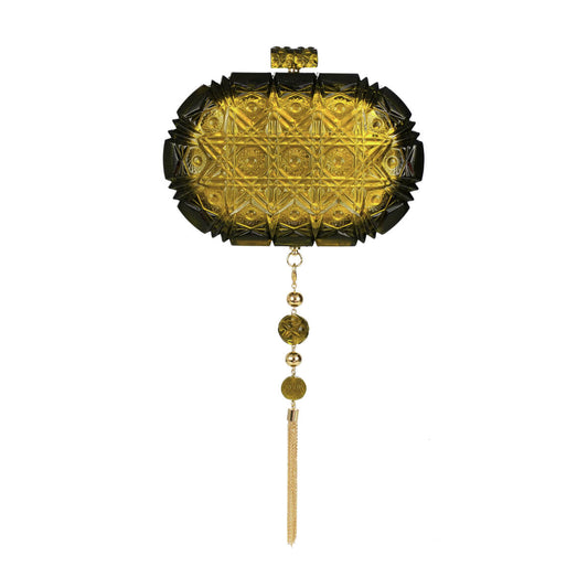 Edged Oval Clutch Olive