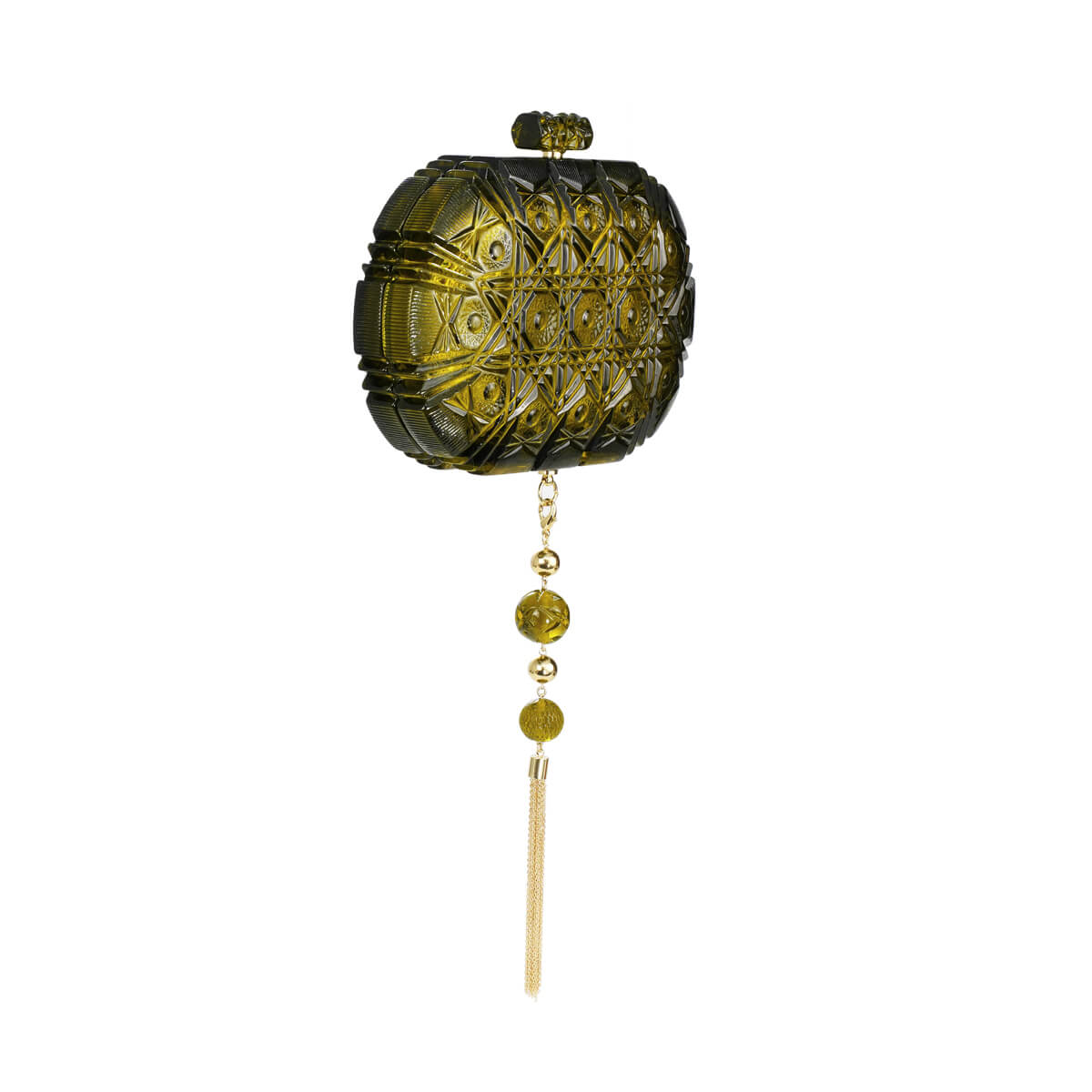 Edged Oval Clutch Olive