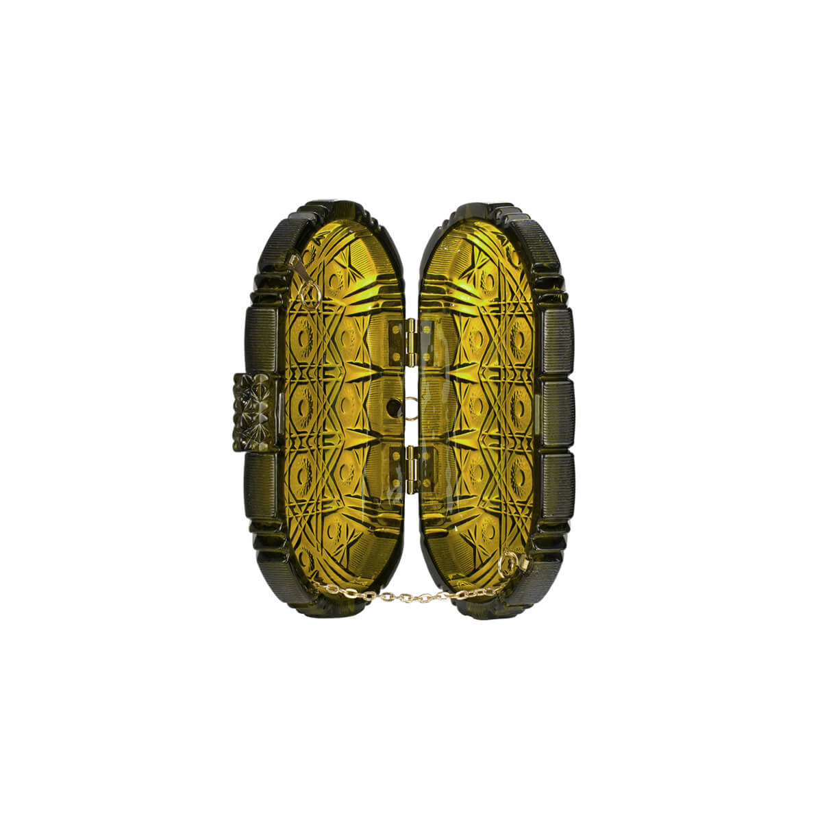 Edged Oval Clutch Olive