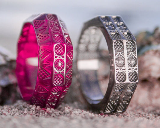 Etched Octagon Bangle Deep Purple